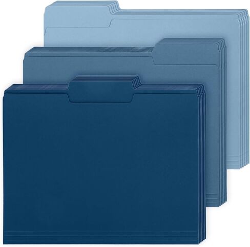 Whaline Sage Green File Folders Letter Size 12 Packs 3 ألوان متدرجة جيوب ملفات خضراء مع 1/3 علامة تبويب مقطوعة لمستلزمات الفصول الدراسية المنزلية والمكاتب، 8.9 × 11.6 بوصة in Kuwait