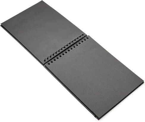 KINGART Black Paper Sketchbook – 8 x 10.5 Inch, 1-Pack – 75 Sheets (70 lb / 110 GSM), Premium Acid-Free Heavyweight Dark Drawing Pad for Charcoal & Gels in Kuwait