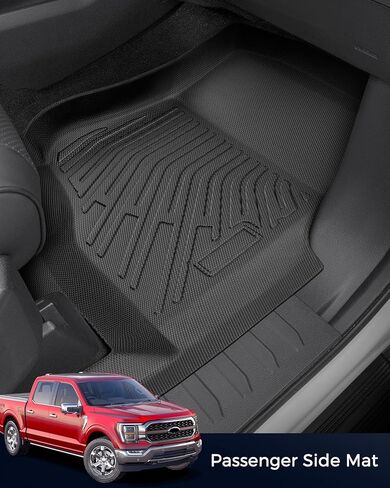 سجادات أرضية CreekT® لسيارة Ford F150 2015-2025 2026 (SuperCab/الكابينة الممتدة فقط)، سجادات أرضية مطاطية مناسبة لجميع الأحوال الجوية للصف الأول والثاني لسيارة Ford F 150 XL، XLT، ملحقات الشاحنات المقاومة للماء شديدة التحمل in Kuwait