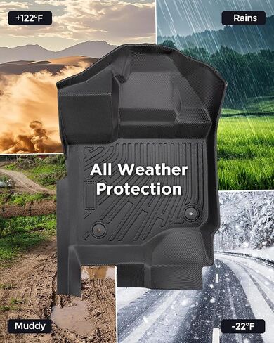 سجادات أرضية CreekT® لسيارة Ford F150 2015-2025 2026 (SuperCab/الكابينة الممتدة فقط)، سجادات أرضية مطاطية مناسبة لجميع الأحوال الجوية للصف الأول والثاني لسيارة Ford F 150 XL، XLT، ملحقات الشاحنات المقاومة للماء شديدة التحمل in Kuwait
