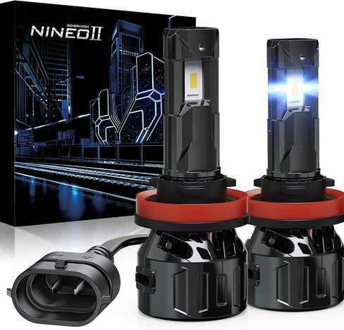 مصابيح NINEO H11، مصابيح ضباب H8/H9/H11، [ترقية 2025] أكثر سطوعًا بنسبة 600% 6500K أبيض، مبردة بمروحة، بدون وميض، التوصيل والتشغيل، القيادة أو مصابيح الضباب، عبوتان in Kuwait