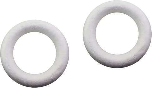 2PCS DIY Decorative Foam Rings 8 Inch White Round Wreath Base Suitable for Christmas Halloween Weddings Home Decor in Kuwait