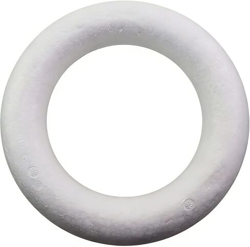 2PCS DIY Decorative Foam Rings 8 Inch White Round Wreath Base Suitable for Christmas Halloween Weddings Home Decor in Kuwait