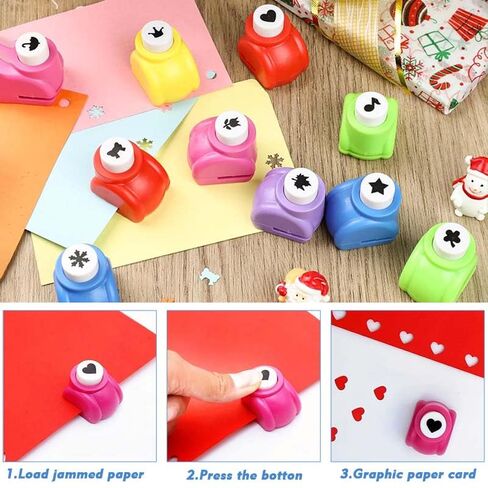 10pcs Craft Hole Punch Shapes Set,Small Paper Punches for Crafting, Single Crafting Scrapbook Punches, Star, Butterfly, Leaf, Heart, Tag Stamp Cards Mini Cutter Nail Arts Crafts Punchers Supplies in Kuwait