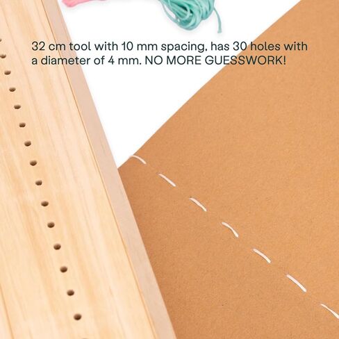 Craftelier - Book Binding Cradle kit with Awl Tool, Wax Threads for Book Binding and Needles - for Signatures, Journals & DIY Bookbinding Crafts in Kuwait