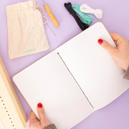 Craftelier - Book Binding Cradle kit with Awl Tool, Wax Threads for Book Binding and Needles - for Signatures, Journals & DIY Bookbinding Crafts in Kuwait