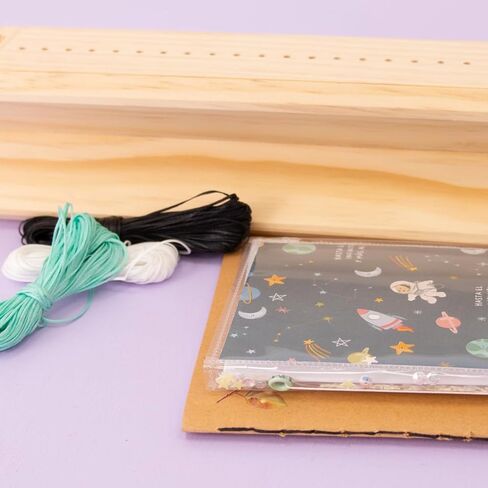 Craftelier - Book Binding Cradle kit with Awl Tool, Wax Threads for Book Binding and Needles - for Signatures, Journals & DIY Bookbinding Crafts in Kuwait