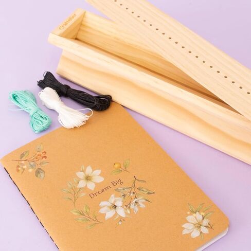 Craftelier - Book Binding Cradle kit with Awl Tool, Wax Threads for Book Binding and Needles - for Signatures, Journals & DIY Bookbinding Crafts in Kuwait