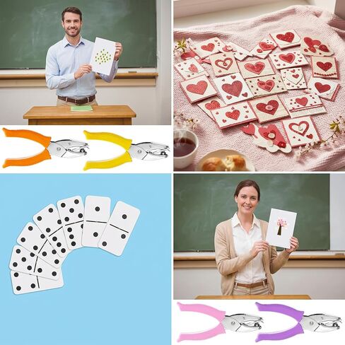 8 Pcs Hole Punch Shapes Single Hole Punchers for Crafts, Handheld Metal Punch with Soft Grip 1/4" 3/16" 5/16" Hole Paper Punch for Binder Scrapbooking DIY Tags Ticket in Saudi Arabia