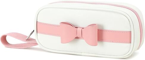 Pencil Case for School,Pink Bow Pen Bag with Zipper, Large Capacity Organizer Bags Stationery Makeup Purse for College Office Cute Pouch Pocket Bags for Girls Women,Teens (Black Pink, Large) in Saudi Arabia