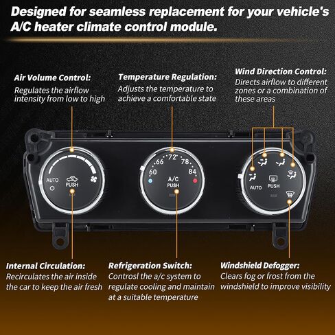 55111170AI A/C Heater Climate Control Module for Jeep Wrangler 2011 2012 2013 HVAC Control Switch Panel Replace No.55111170AA/55111170AB/55111170AC/55111170AD/55111170AE in Saudi Arabia