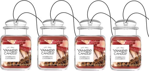 معطر هواء ألتيميت للسيارة من يانكي كاندل، معطر سيارة معلق، عطر سيارة يدوم طويلاً (البلسم والأرز) in Kuwait