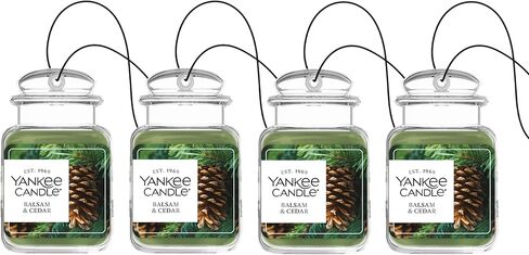 معطر هواء ألتيميت للسيارة من يانكي كاندل، معطر سيارة معلق، عطر سيارة يدوم طويلاً (البلسم والأرز) in Kuwait