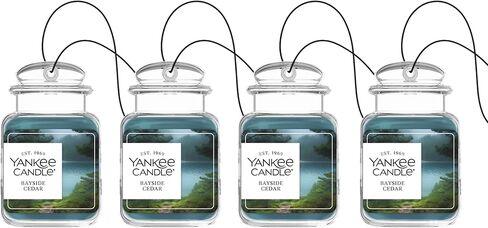 معطر هواء ألتيميت للسيارة من يانكي كاندل، معطر سيارة معلق، عطر سيارة يدوم طويلاً (البلسم والأرز) in Kuwait