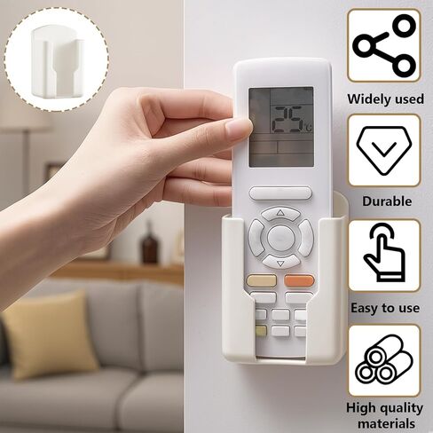 TV Remote Holder Wall Mount – 3 Pack Wall Organizer for Remote Control and Fan Remotes, Remote Wall Holder for Bedroom, Office, or Media Console (White) in Saudi Arabia