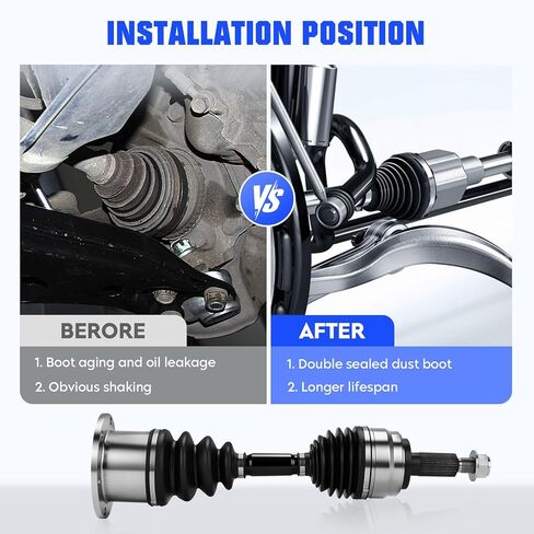 مجموعة عمود المحور الأمامي للسيرة الذاتية مناسبة لـ 4.2L 4.6L 5.4L لـ Ford F-150 1997-2003، لـ Ford Expedition 1997-2002، لـ Lincoln Navigator 1998-2002 (4WD فقط)، استبدل 66-2112، قطعة واحدة من عمود مفصل السيرة الذاتية in Kuwait