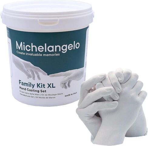 Algaplay Michelangelo Family KIT XL Casting Hands and Feet with high Precision Alginate and Plaster for Footprints of Child, Adults and Couple. Including Free Measuring Cup and Mixing Spatula in Saudi Arabia
