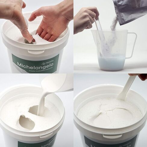 Algaplay Michelangelo Family KIT XL Casting Hands and Feet with high Precision Alginate and Plaster for Footprints of Child, Adults and Couple. Including Free Measuring Cup and Mixing Spatula in Saudi Arabia