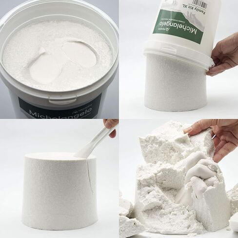Algaplay Michelangelo Family KIT XL Casting Hands and Feet with high Precision Alginate and Plaster for Footprints of Child, Adults and Couple. Including Free Measuring Cup and Mixing Spatula in Saudi Arabia