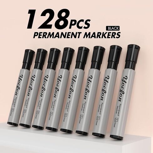 Permanent Markers,128 Pack, Crown Whiteboard Markers With Chisel Tip, Waterproof Markers, Works On Plastic, Wood, Stone And Metal For Doodling, Marking in Saudi Arabia