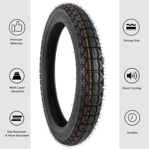 2.75-17 Tire and Inner Tube Set, 70/100-17 Heavy Duty Tire Compatible with KLX125 KLX140 KX80 TTR125 YZ80 YZ85 Moped, Dirt Bikes, and Scooters in Saudi Arabia