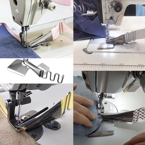 Adjustable Bias Tape Binder Foot for Sewing Machine (Fits up to 30mm) - Heavy Duty Stainless Steel Binding Attachment, Universal Low/High Shank Presser Foot for Quilting, Garment Hemming in Saudi Arabia