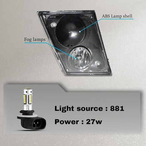 Fog Lights lamps Pair Set Compatible with Volvo VNL Truck 2004-2014 Passenger Right Driver Left Side,Replacement Fog Light Assembly （Black,One Light） in Saudi Arabia