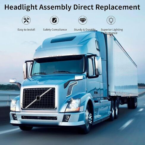 Fog Lights lamps Pair Set Compatible with Volvo VNL Truck 2004-2014 Passenger Right Driver Left Side,Replacement Fog Light Assembly （Black,One Light） in Saudi Arabia