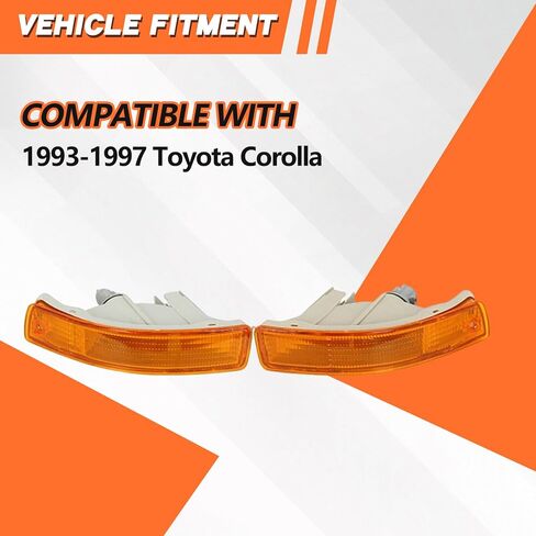 JX RACING Signal Lights Compatible with Toyoyta Corolla 1993-1997 AE100 JDM Front Bumper Lamp Turn Signal Light LH+RH Driver and Passenger Side 8151012720 8152012700 TO2531103 TO2530103 in Kuwait