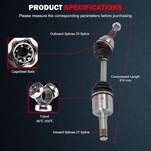 CCIYU 66-1400 Front CV Axle Shaft Assembly 2005-2006 for Chevrolet Equinox V6 3.4L,2006-2006 for Pontiac Torrent V6 3.4L,2002-2003 for Saturn Vue V6 3.0L,Front Left or Right in Kuwait