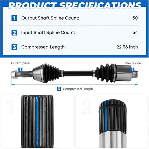TadaMark 2PCs Front CV Axle Shaft Assembly Fit for Saturn Vue 2.4L 2008 2009 2010 L4-Not for Green Line model, Left Driver and Right Passenger Side in Kuwait