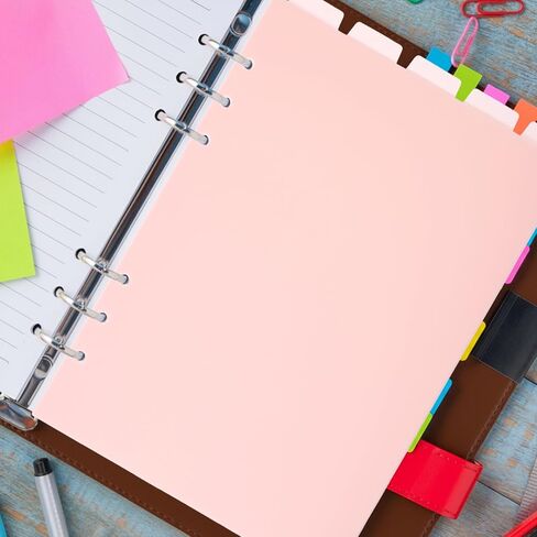10 Sheets A5 Binder Dividers, Pink Binder Dividers with Tabs 6 Ring Insertable Plastic Index Divider Sheets for Planner Notebook Loose Leaf Binders in Saudi Arabia