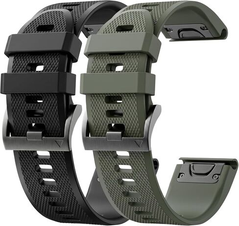 عبوتان من الأشرطة المقاومة للماء المتوافقة مع Garmin Fenix ​​5 / Fenix ​​6 / Fenix ​​7، سوار ساعة QuickFit 22 مم لـ Fenix ​​7 Pro/Fenix ​​6 Pro/Fenix ​​5 Plus/Forerunner 935/Forerunner 945 in Kuwait