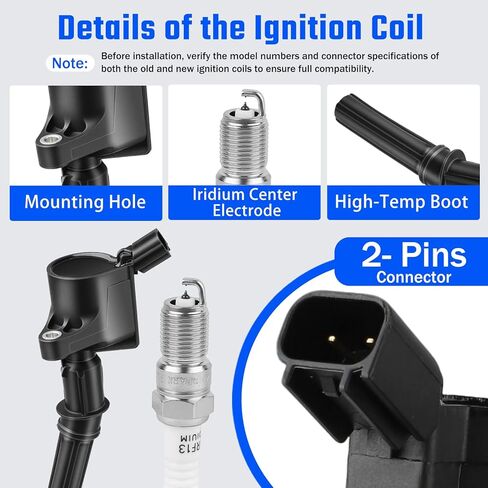 4.6L DG508 Ignition Coil Pack and SP413 Spark Plugs Compatible with Ford 2000-2010 F150, 2000-2004 Mustang Expedition Explorer, Lincoln, Mercury, 4.6L V8 DG508 FD503 in Saudi Arabia