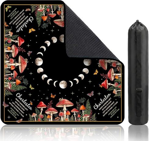 Starfish Scallop Ocean Theme Mahjong Mat (31.5" x 31.5") with Black Carrying Bag, Anti-Slip, Noise-Reducing Mahjong Rubber Mat for Mahjong/Poker/Board Games/Card Games/Dominoes in Kuwait