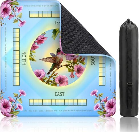 Starfish Scallop Ocean Theme Mahjong Mat (31.5" x 31.5") with Black Carrying Bag, Anti-Slip, Noise-Reducing Mahjong Rubber Mat for Mahjong/Poker/Board Games/Card Games/Dominoes in Kuwait