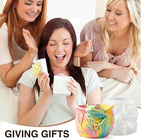 قالب سيليكون لزراعة أوراق الضفدع للخرسانة، وعاء زهور راتنجات الإيبوكسي، حامل مجوهرات، حاوية تخزين، صينية مفاتيح مشغولات يدوية الصنع in Kuwait