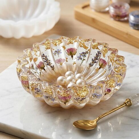 Flower Bowl Resin Casting Molds, Lotus Silicone Resin Bowl Mold 5.24 x 1.65 inches Fruit Storage Tray Epoxy Casting Molds for Epoxy for DIY Jewelry Holder Trinket Container Candle Holder in Saudi Arabia