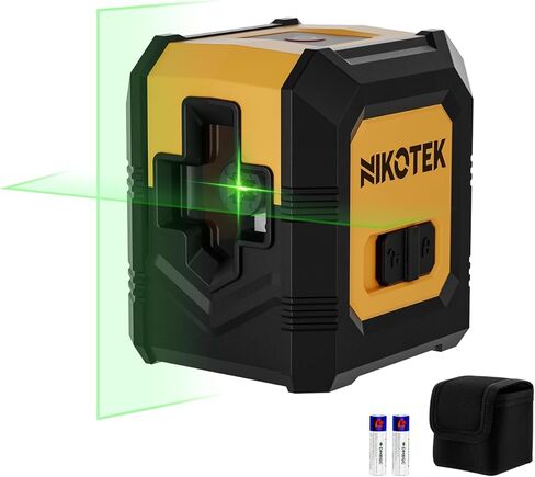 Laser Level Self-Leveling Green Beam Horizontal and Vertical Cross-Line Laser for Home Decoration Carrying Pouch, Battery Included in Saudi Arabia