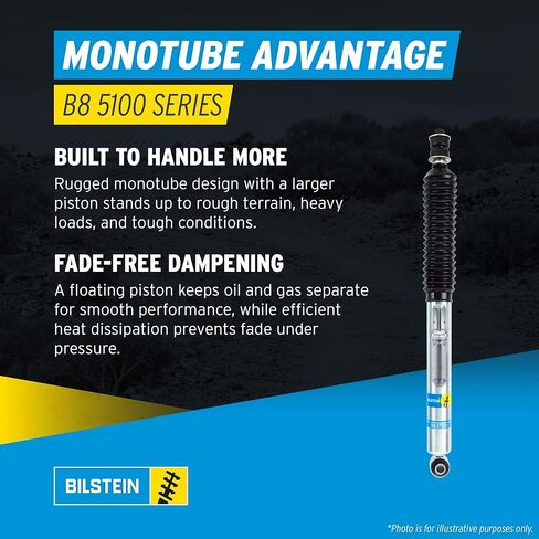 Bilstein Pair of Rear B8 5100 Series Shocks Compatible with 2003-2024 4Runner w/o X-REAS Suspension and with 0.5-2.5" Rear Lift | Easy Installation | Smooth Performance in Kuwait