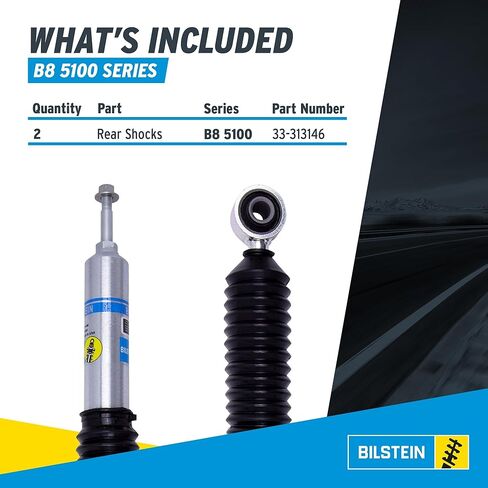 Bilstein Pair of Rear B8 5100 Series Shocks Compatible with 2003-2024 4Runner w/o X-REAS Suspension and with 0.5-2.5" Rear Lift | Easy Installation | Smooth Performance in Kuwait