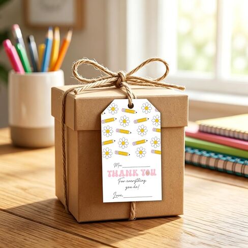 50 Pcs Teacher Appreciation Gift Tags with String, We Appreciate You Thank You Labels for Teacher Appreciation Week, End of School Year & School Party Favors-04 in Saudi Arabia