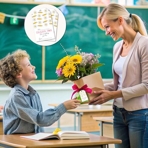 50 Pcs Teacher Appreciation Gift Tags with String, We Appreciate You Thank You Labels for Teacher Appreciation Week, End of School Year & School Party Favors-04 in Saudi Arabia