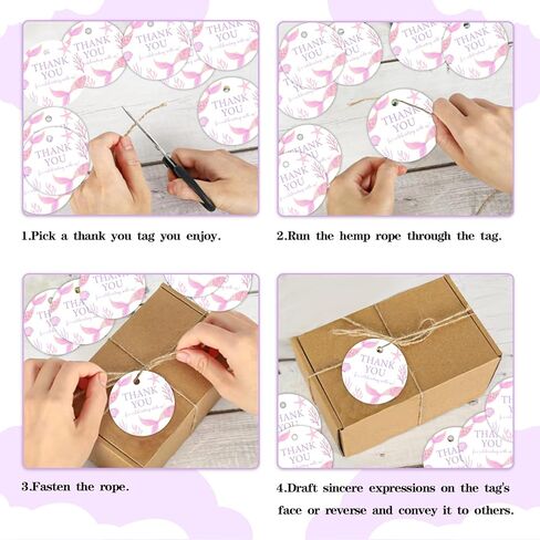 50PCS Mermaid Thank You Tags Thank You for Splashing by Tags Round Mermaid Gift Tag Labels for Girls Under The Sea Birthday Baby Shower Bridal Shower Wedding Party Supplies Decors in Saudi Arabia