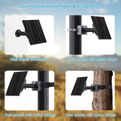 10W Solar Panel with 10400mAh Battery, 5V/12V Adjustable Output for Battery-Powered Security Cameras & Trail Cameras, USB-C/DC Plugs, IP66 Waterproof, 360° Mount in Saudi Arabia