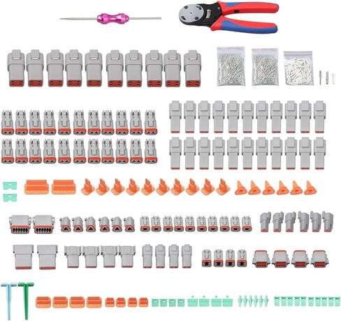 findmall 636Pcs DT Connector Kit with Crimp Tool and Removal Tool 2 3 4 6 8 12 Pin Automotive Electrical Connectors 14-20AWG Sealed Connectors for Automotive, Marine, Industrial Use in Kuwait
