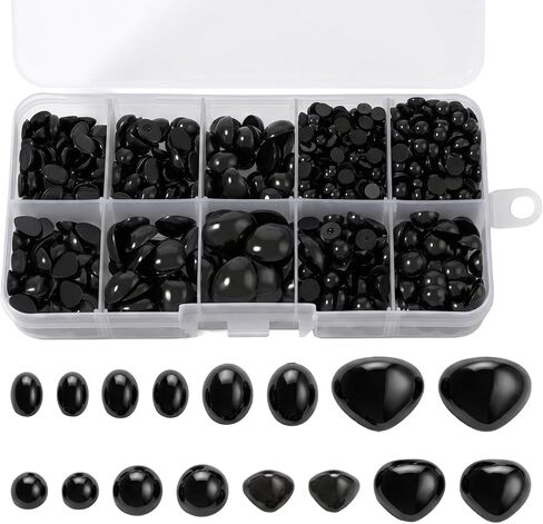 guduling 1000 Pcs Crochet Eyes for Animals,Craft Eyes for Crochet Stuffed Animals, Multiple Sizes Acrylic Black Safety Noses for Stuffed Doll,Crochets Toy (4-14mm) in Kuwait