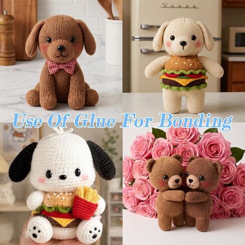 guduling 1000 Pcs Crochet Eyes for Animals,Craft Eyes for Crochet Stuffed Animals, Multiple Sizes Acrylic Black Safety Noses for Stuffed Doll,Crochets Toy (4-14mm) in Kuwait