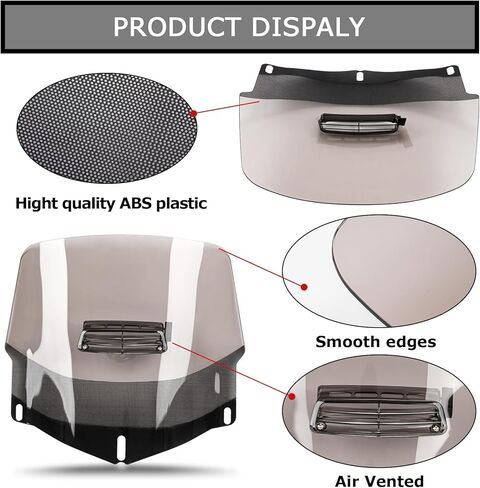 Motorcycle Windscreen with Air Vented, PSLER Windscreen Windshield with Air Vented for Goldwing GL1800 2001-2017 Smoke in Kuwait