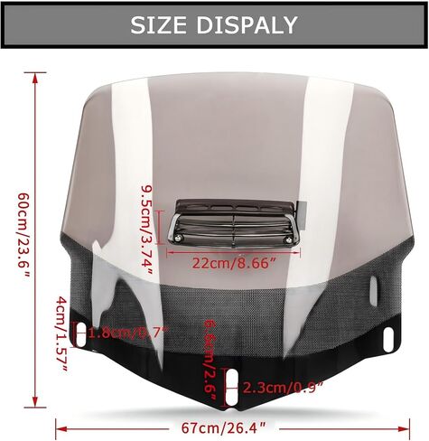Motorcycle Windscreen with Air Vented, PSLER Windscreen Windshield with Air Vented for Goldwing GL1800 2001-2017 Smoke in Kuwait
